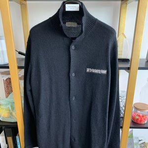 Yohji Yamamoto Logo Wool Long Cardigan